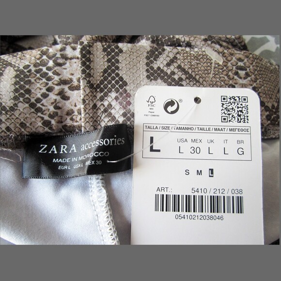 ZARA NEW Snakeskin Print Jersey Pull-On Legging M - Picture 5 of 12